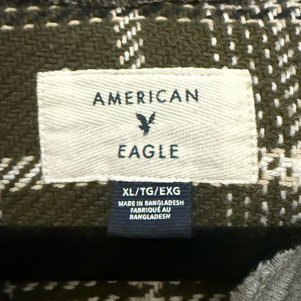 American Eagle Men’s Plaid Hooded Shirt Jacket XL - Picture 4 of 6